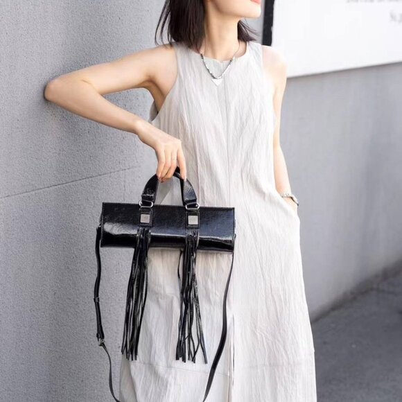 Fringe Muse — Genuine Leather Statement Bag. Women’s crossbody bag - Picture 7 of 9